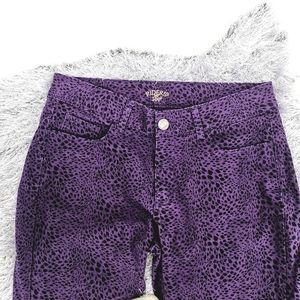 Riders By Lee Women's 14P Leopard Purple Mid Jeans